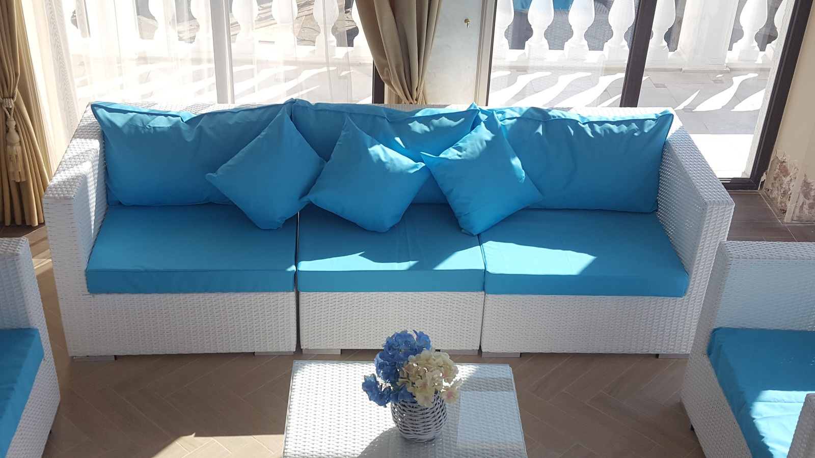 Комплект модульной мебели из искусственного ротанга для террасы