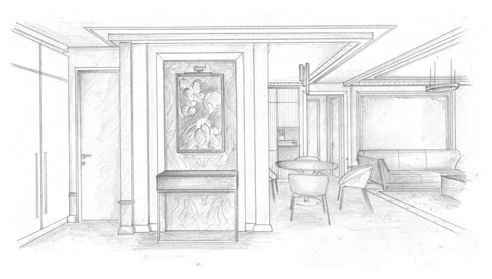 Эскиз квартиры 130 м2 в Москве