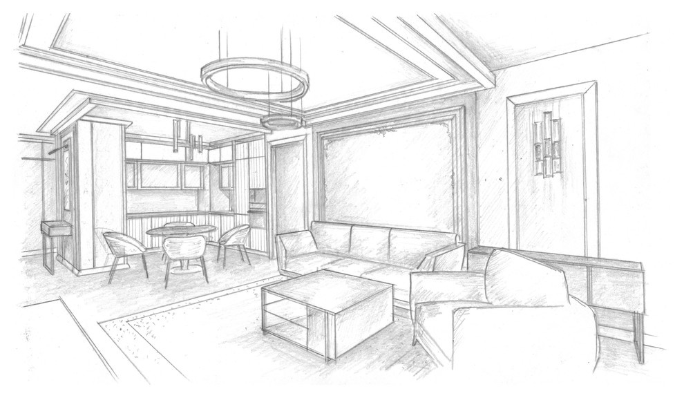 Эскиз квартиры 130 м2 в Москве