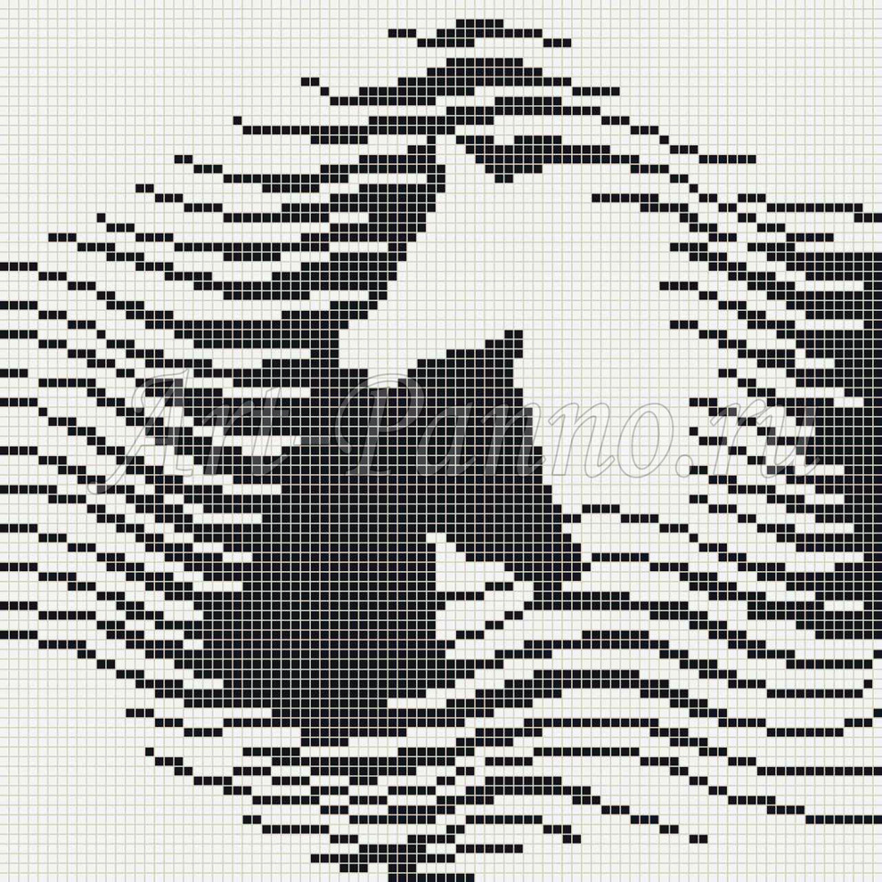 Панно из мозаики в матричной технике - "классика"