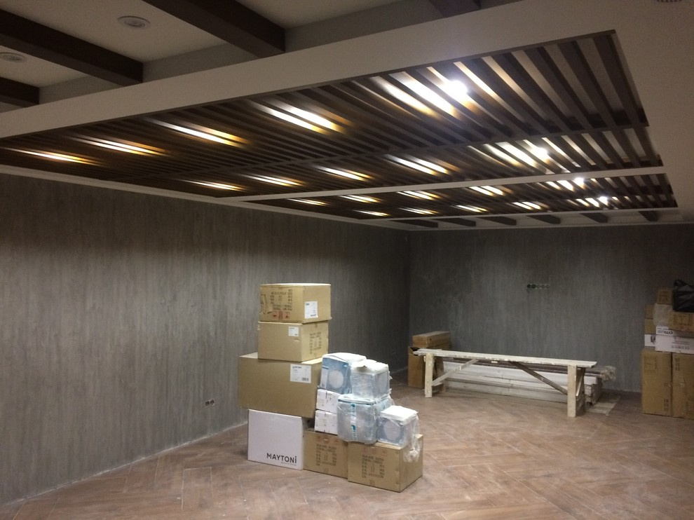 Наборный потолок из массива