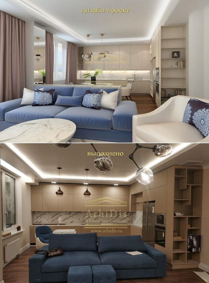 ЖК "Леонтьевский мыс" - 3кк - фото осуществления работ по дизайн-проекту.