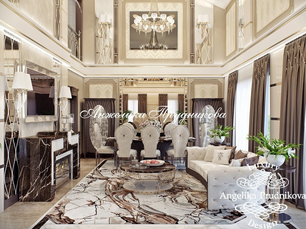 Дизайн-проект   в стиле ар-деко  интерьера коттеджа в г.Краснодар