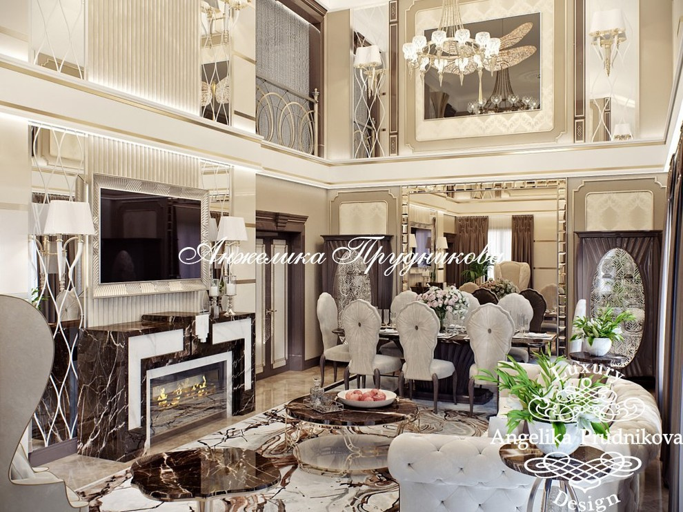 Дизайн-проект   в стиле ар-деко  интерьера коттеджа в г.Краснодар