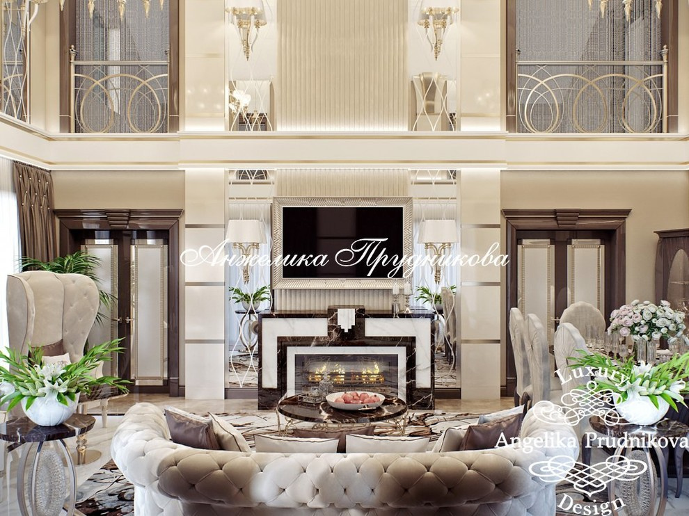 Дизайн-проект   в стиле ар-деко  интерьера коттеджа в г.Краснодар