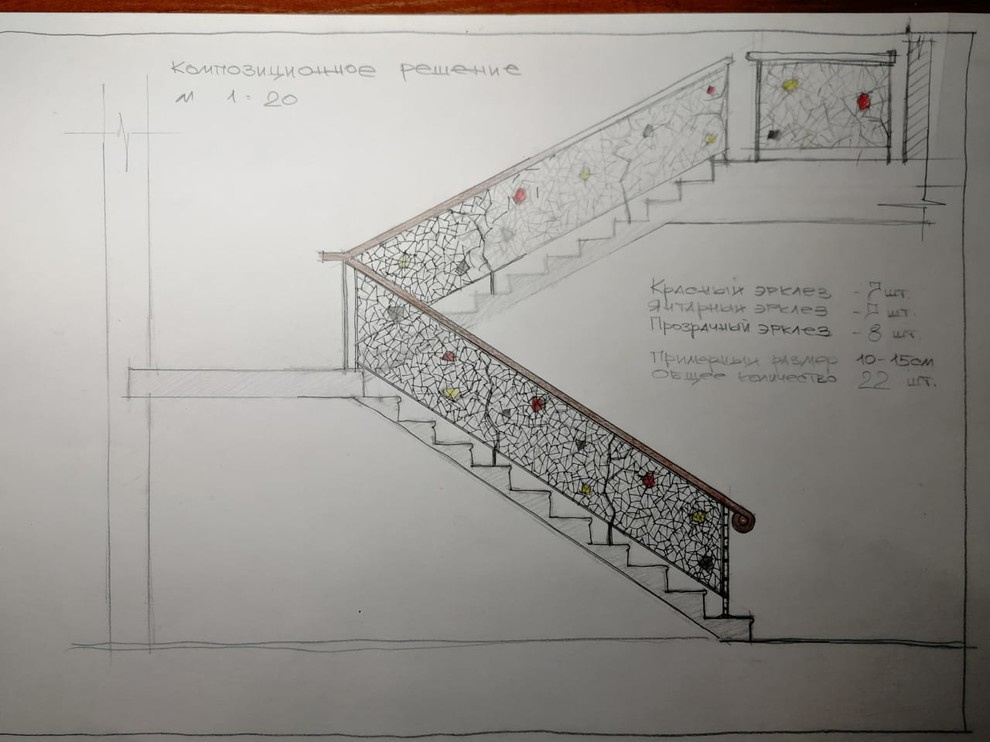 Обложка проекта: Лестница из ковки и стекла