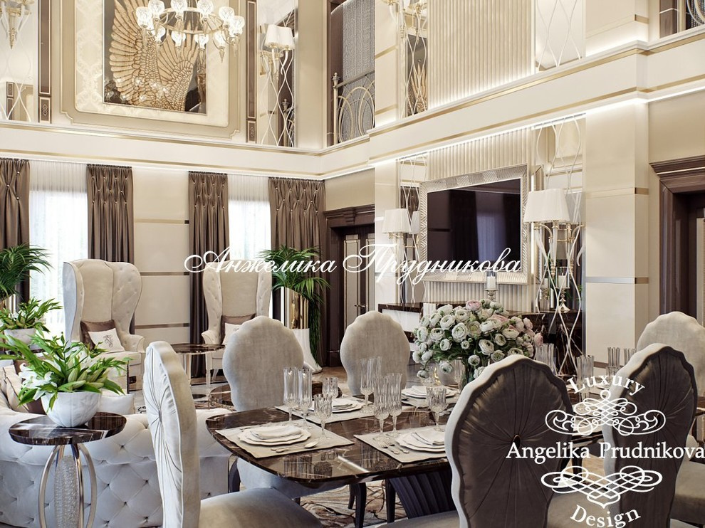 Дизайн-проект   в стиле ар-деко  интерьера коттеджа в г.Краснодар