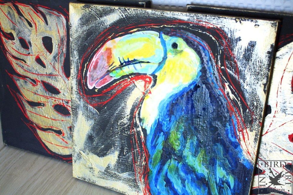 Картина "Тукан". Триптих