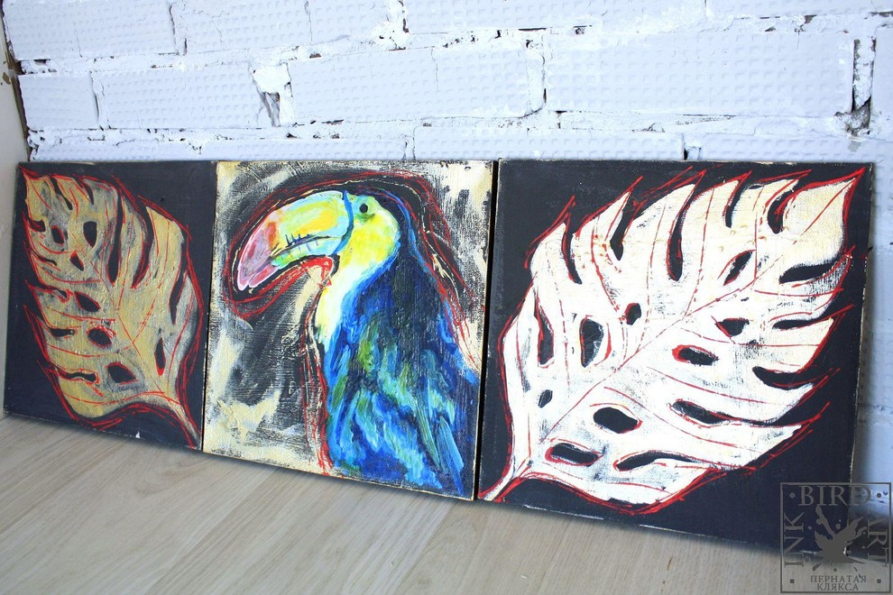 Картина "Тукан". Триптих