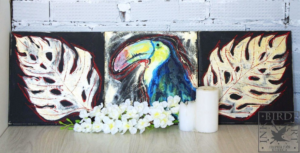 Картина "Тукан". Триптих