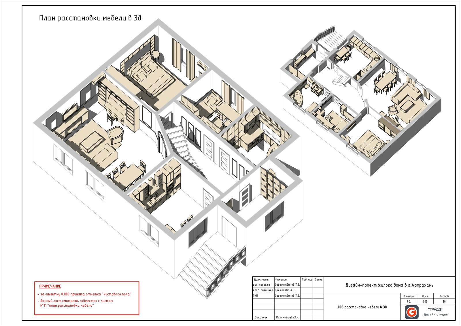 Дизайн 2-х этажного коттеджа в пос.Старокучергановка