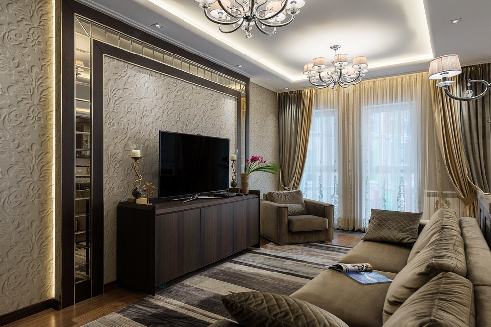 Дизайн кухни совмещенная с гостинной