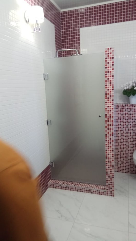 Стеклянная душевая дверь,матовая