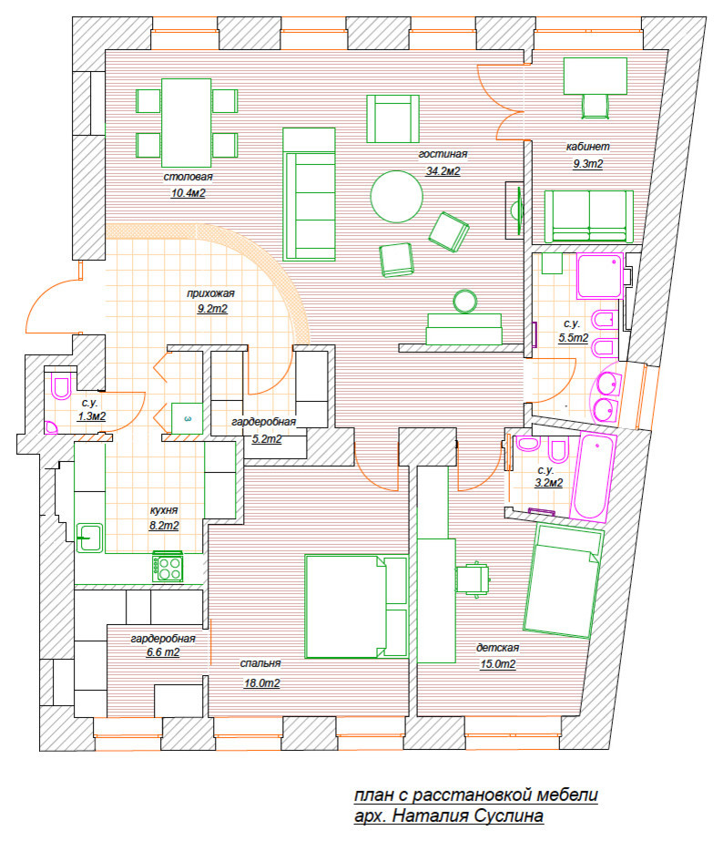 Кухня в "парижской" квартире на ул. Пречистенка