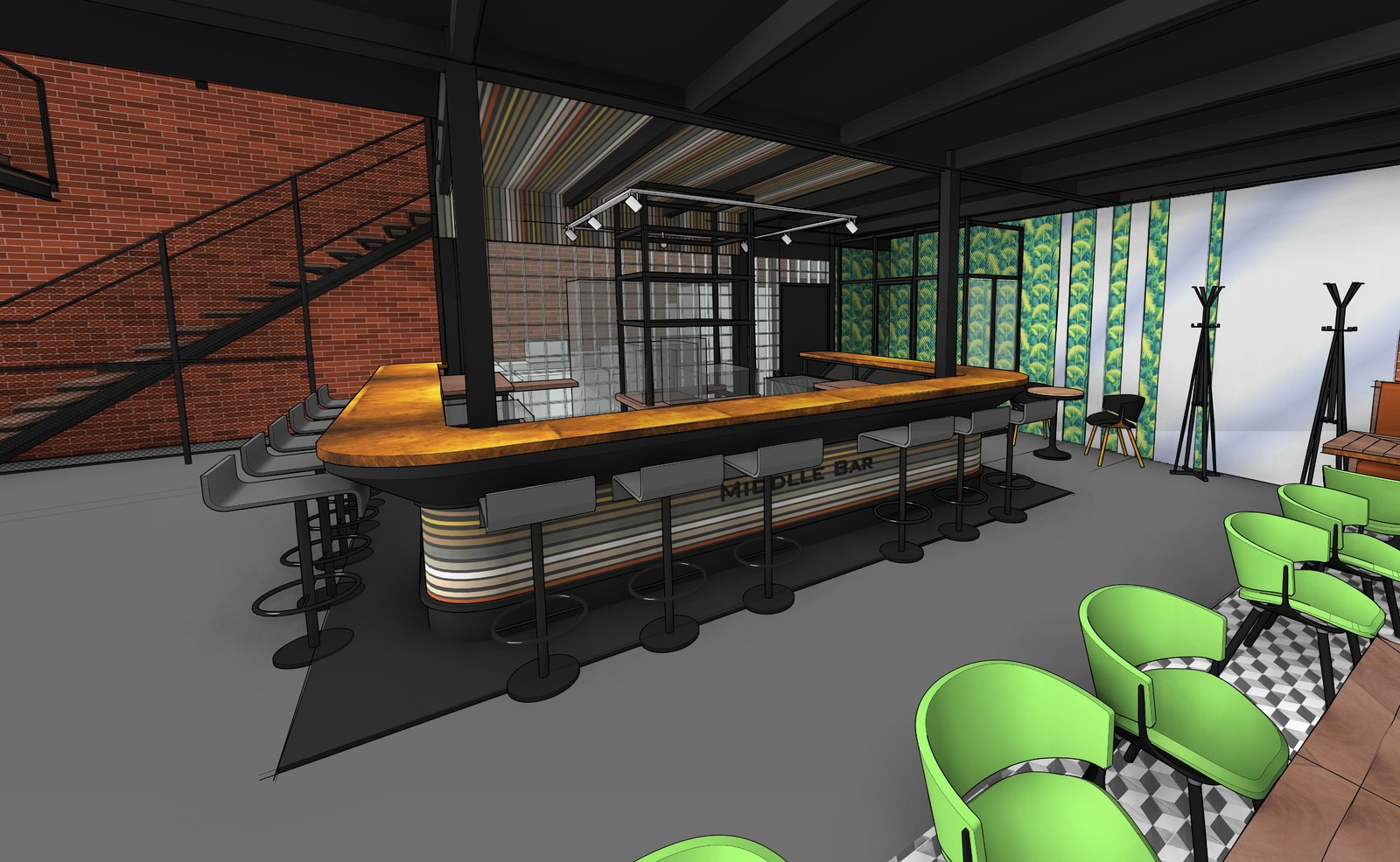 Проект кафе Middle Bar