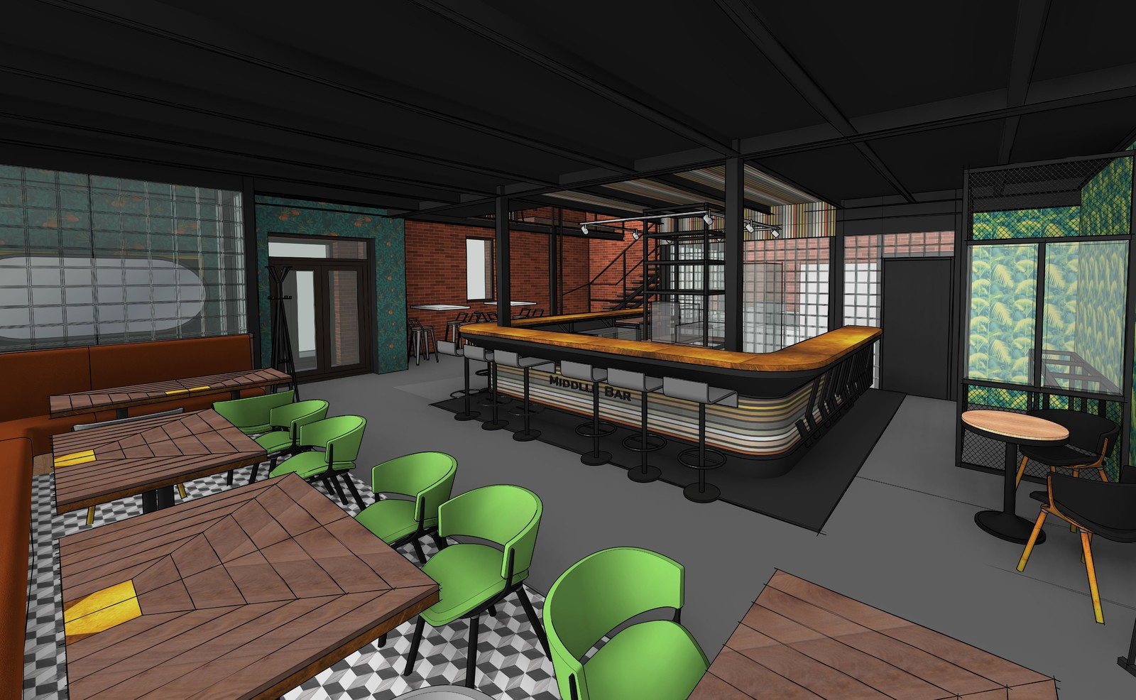 Проект кафе Middle Bar