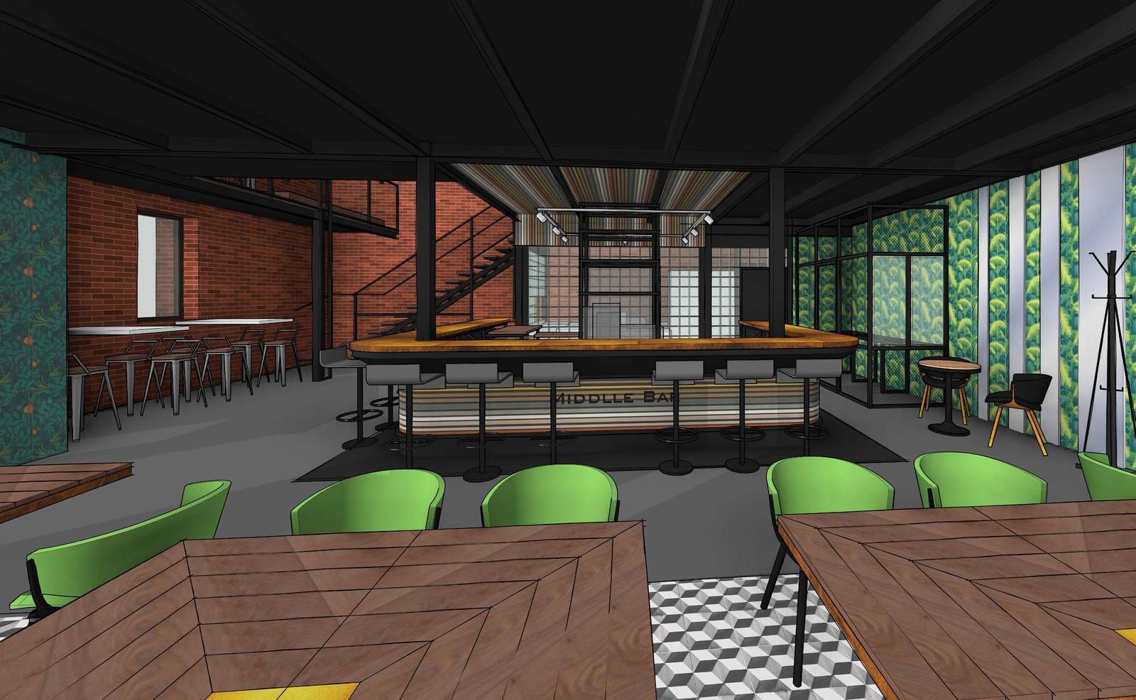 Проект кафе Middle Bar