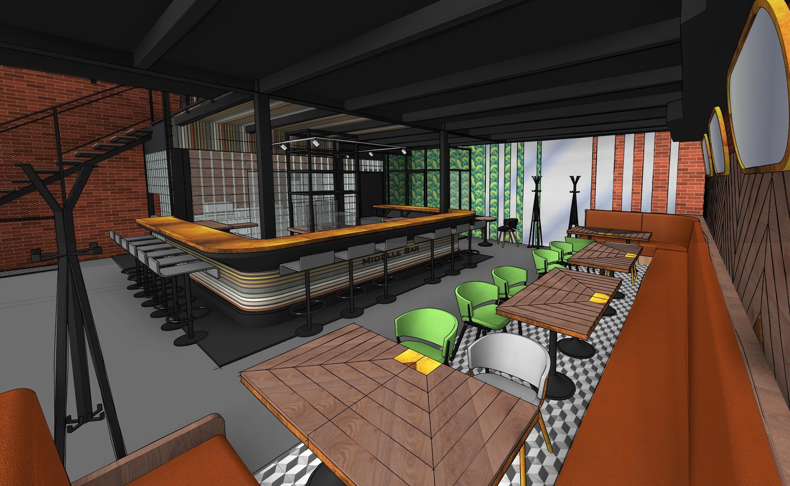 Проект кафе Middle Bar