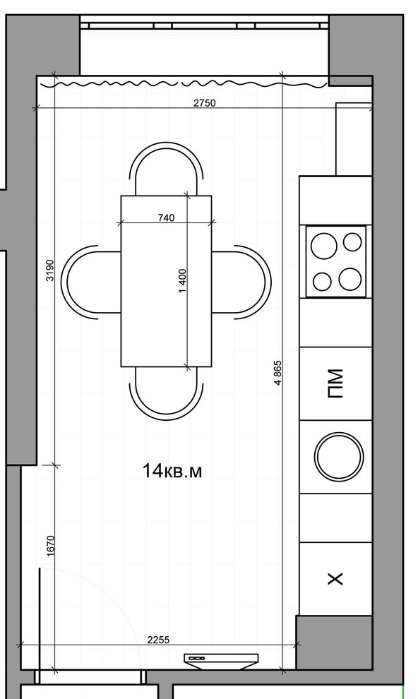 Кухня. План