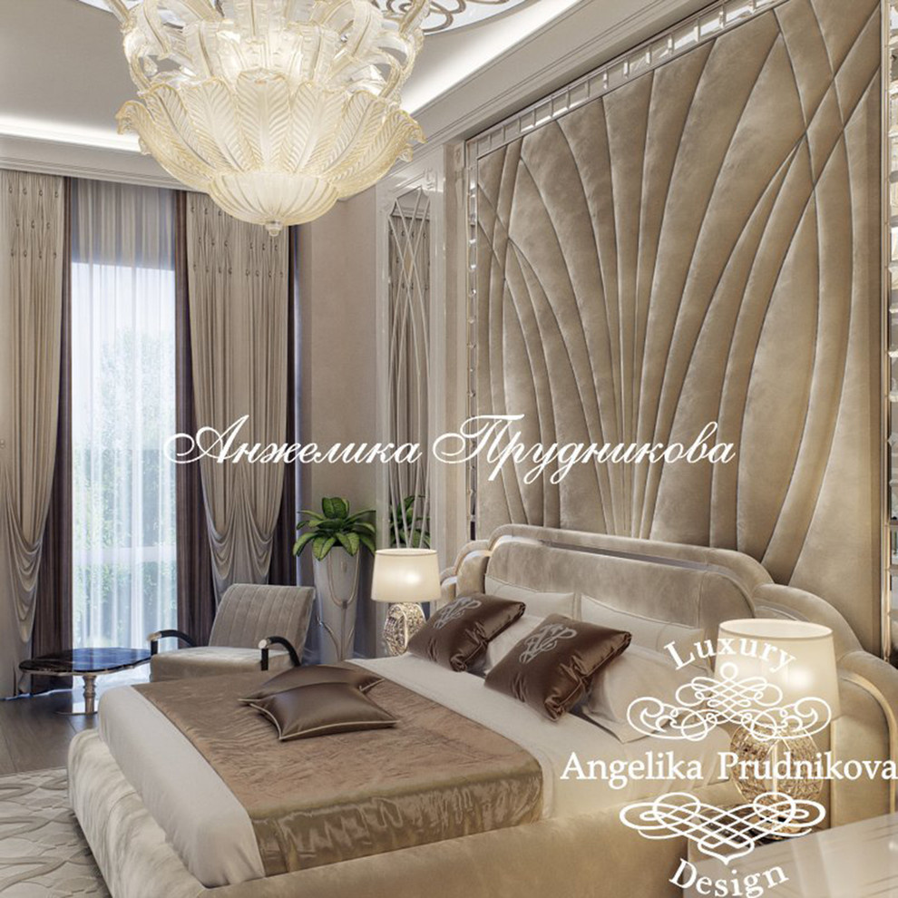 Дизайн-проект интерьера спальни в ЖК Art Residence в стиле ар-деко