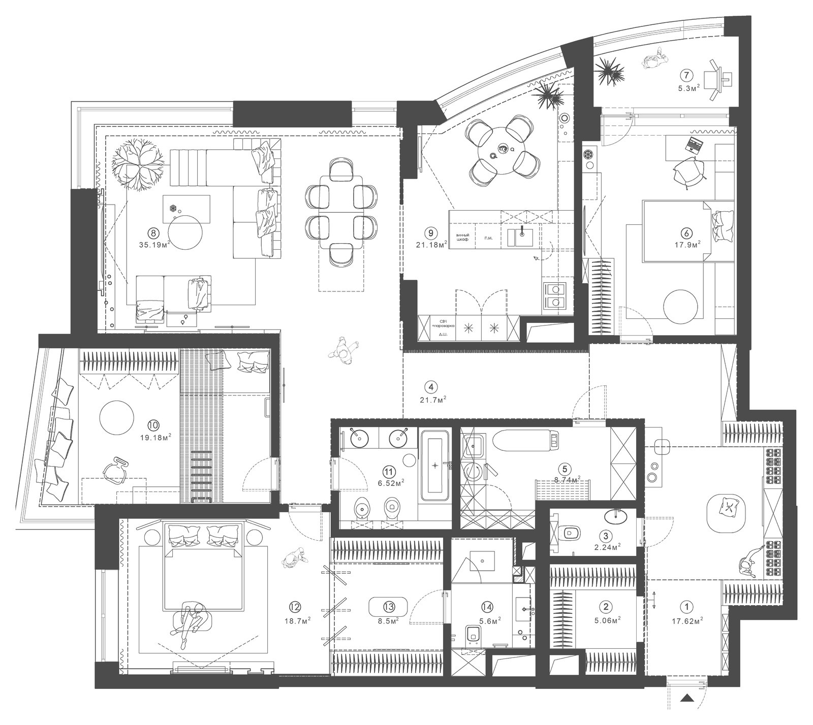 Квартира на Мосфильме 193 кв. м