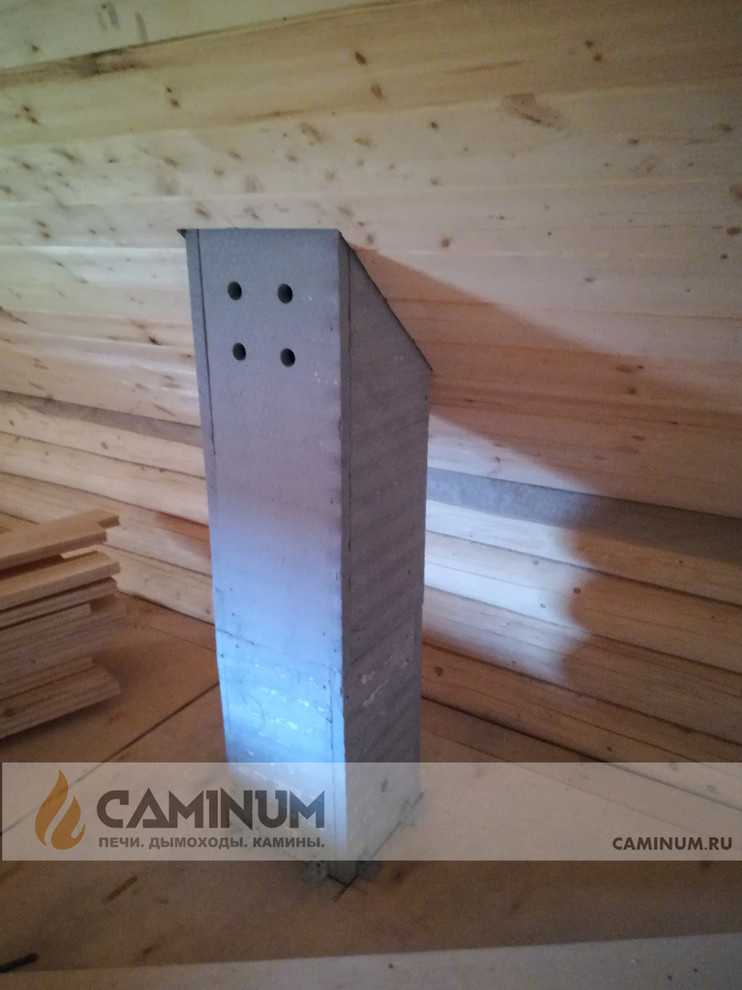 Установка банной печи и дымохода