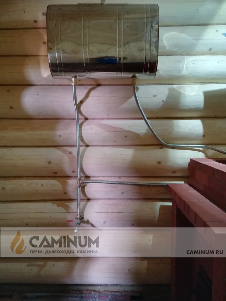 Установка банной печи и дымохода
