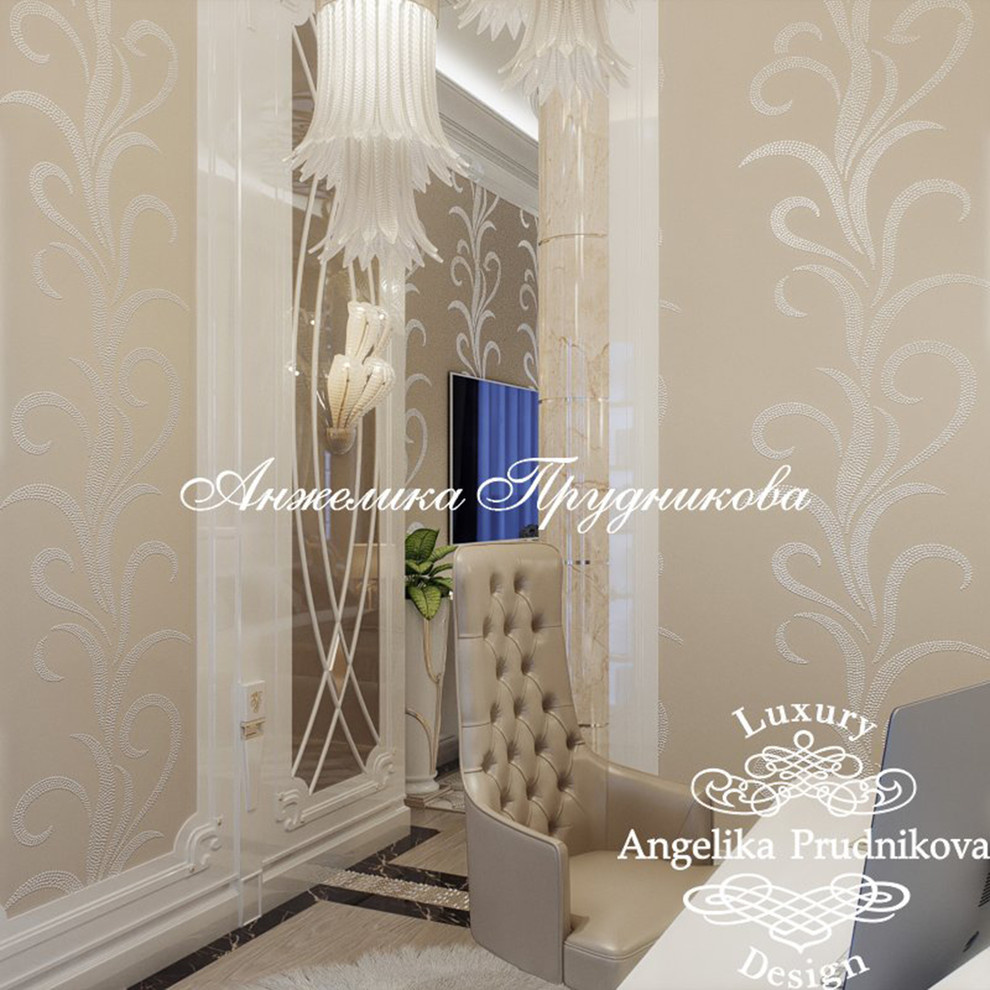 Дизайн-проект интерьера спальни в ЖК Art Residence в стиле ар-деко