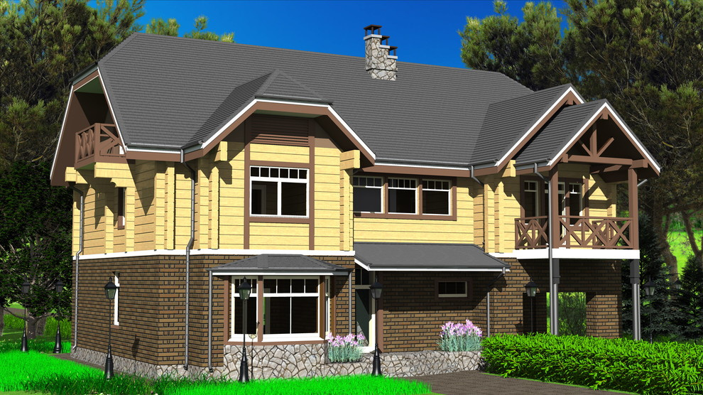 Комбинированный коттедж