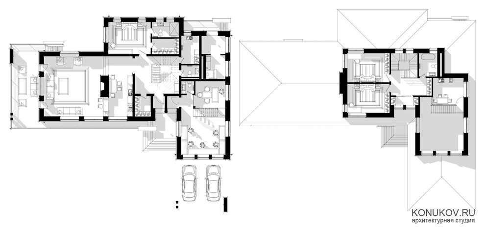 Проект жилого дома с мастерской /Архитектор Конюков/