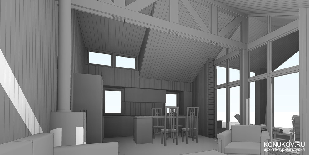 Обложка проекта: Модульный каркасный дом в современном стиле с гаражом /Архитектор konukov.ru/