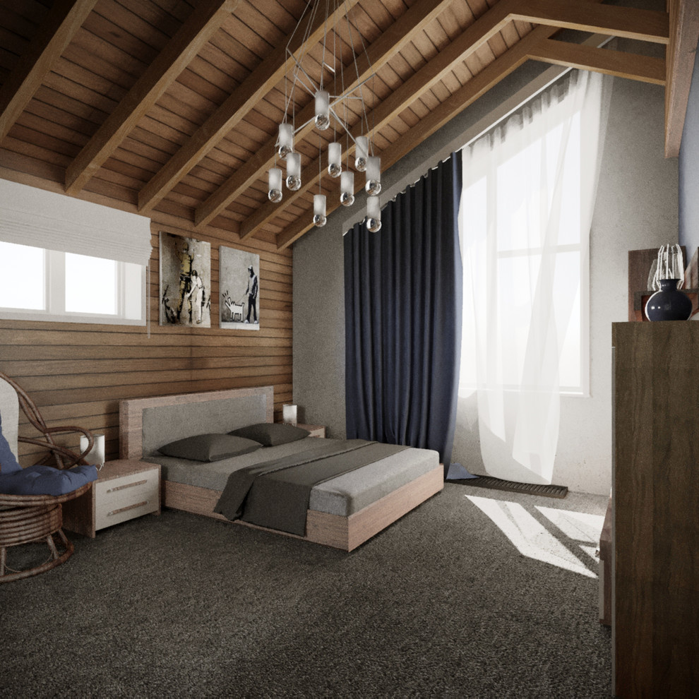 спальня на мансардном этаже