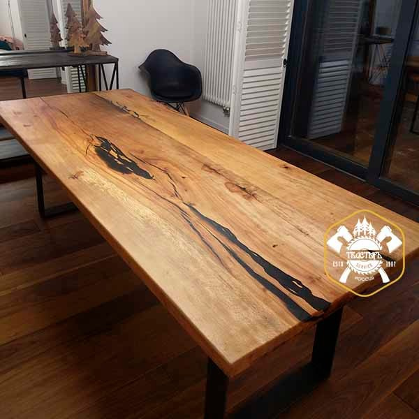 Обеденный стол из слэбов бука