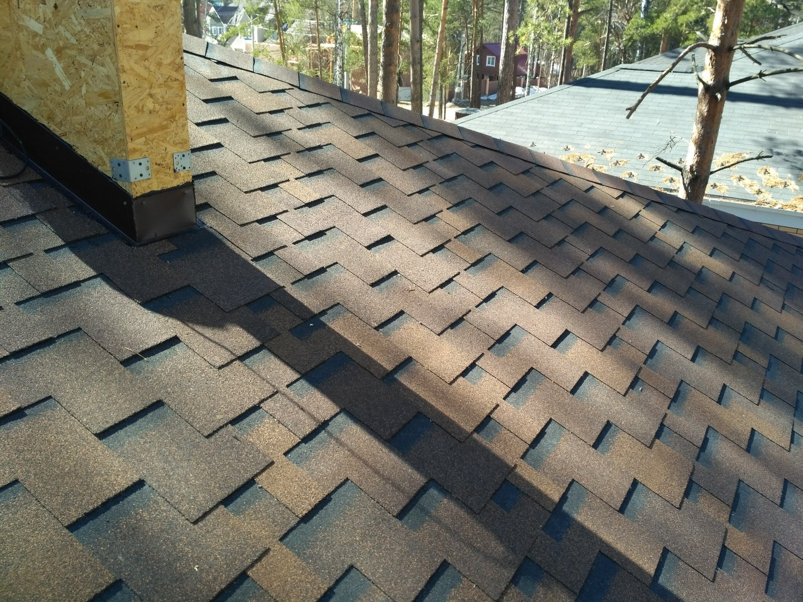 Гибкая черепица, дом из клееного бруса