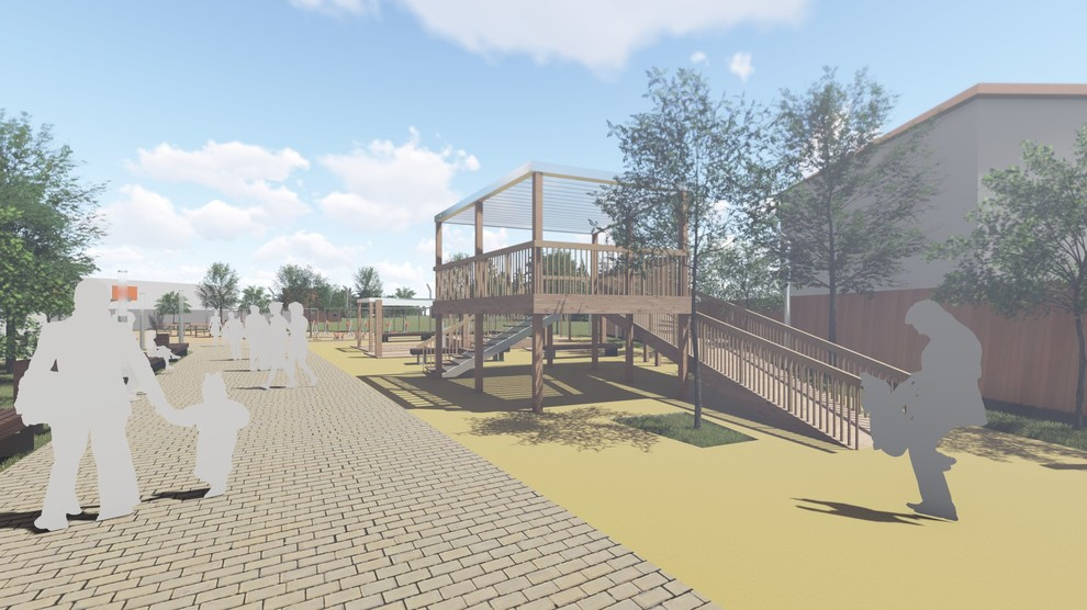 Организация зеленых пространств, ул. Шиллера, Тюмень