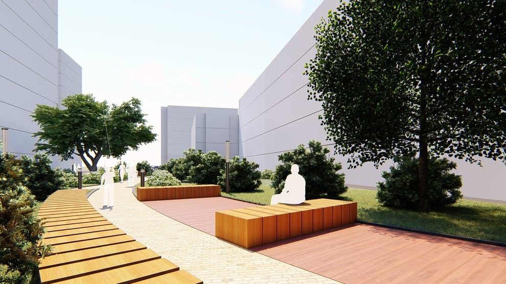 Организация зеленых пространств, ул. Шиллера, Тюмень