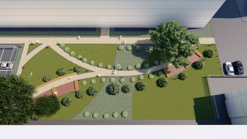 Организация зеленых пространств, ул. Шиллера, Тюмень