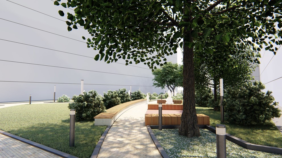 Организация зеленых пространств, ул. Шиллера, Тюмень