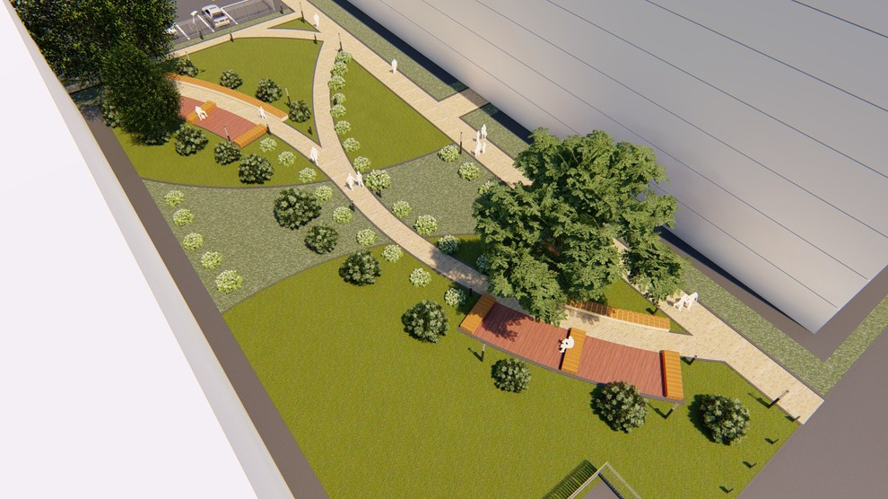 Организация зеленых пространств, ул. Шиллера, Тюмень