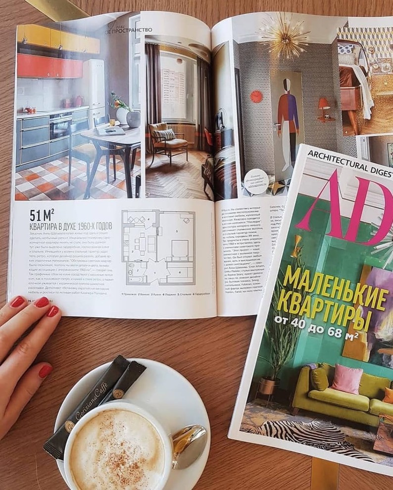 Стол Johann в проекте однокомнатной квартиры Анны Шалаевой