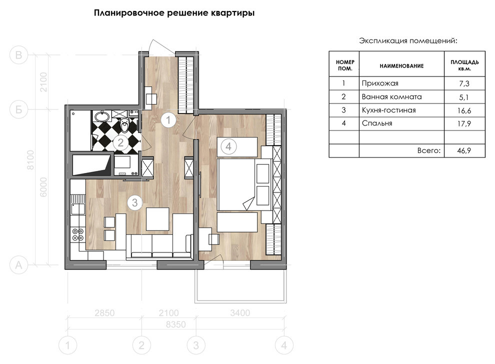 Квартирка в современном стиле в ЖК Академ Riverside