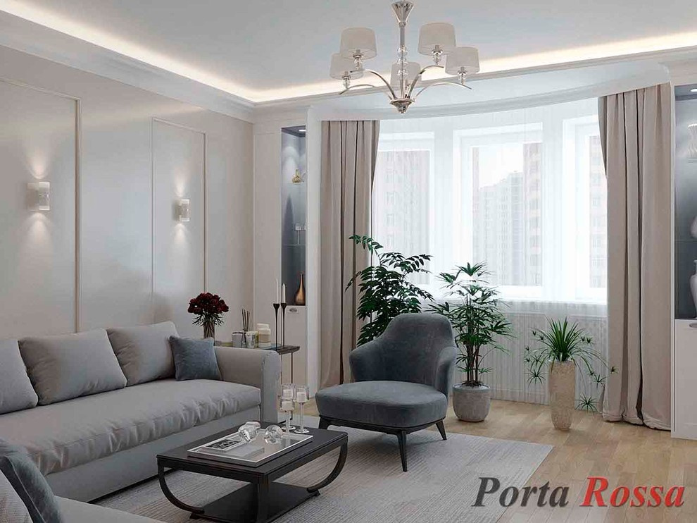 Apartment design in Neoclassical style (98 sq.m)