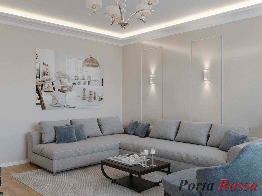 Apartment design in Neoclassical style (98 sq.m)