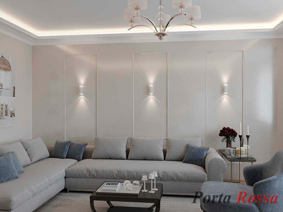 Apartment design in Neoclassical style (98 sq.m)