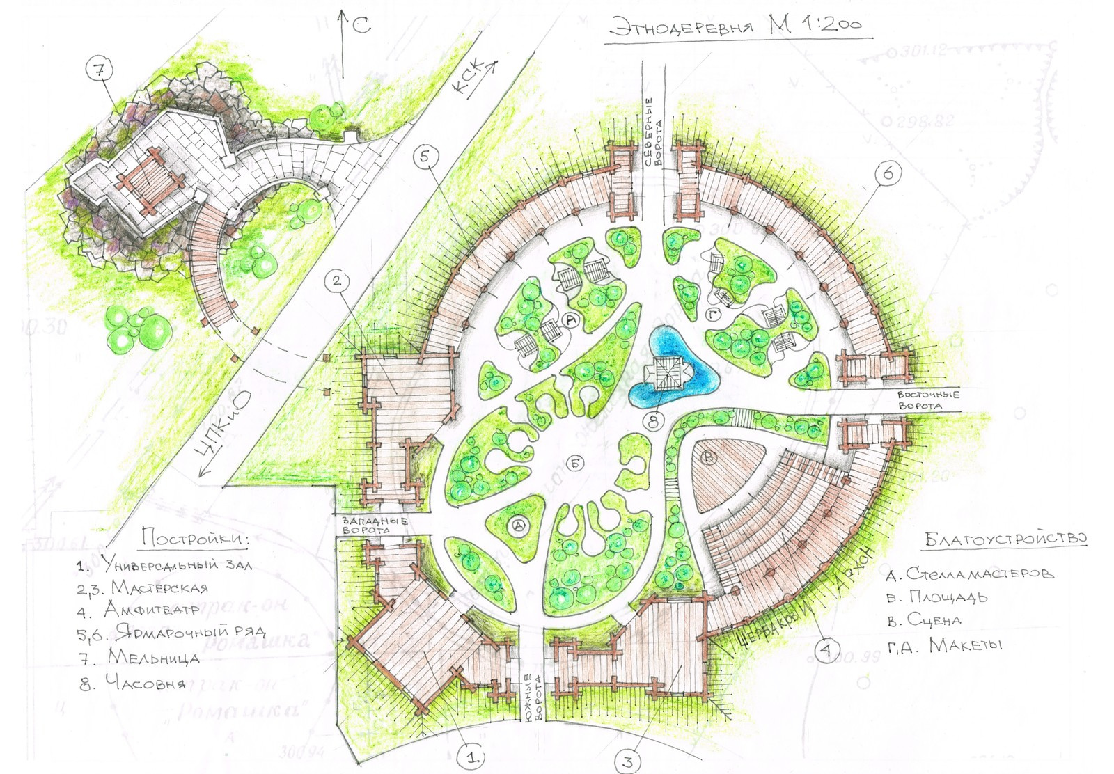 Авторский проект Игоря Щербакова. Этно деревня в ЦПКиО Новоуральский.