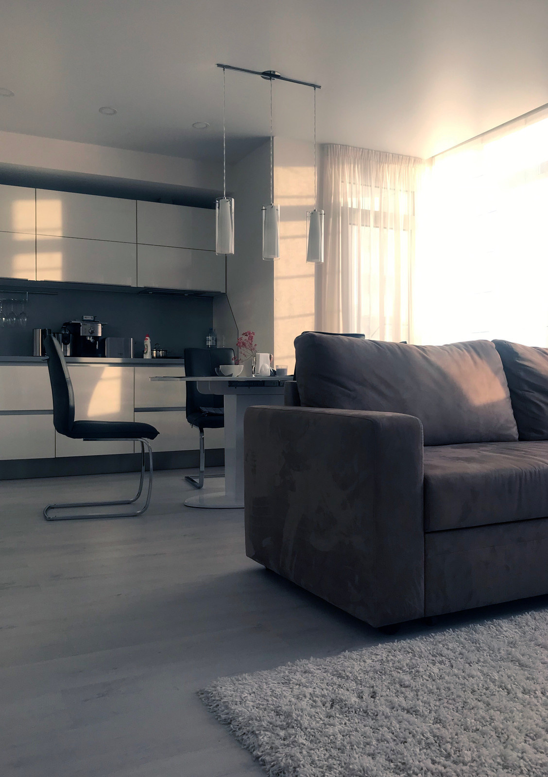 Однокомнатная белая студия