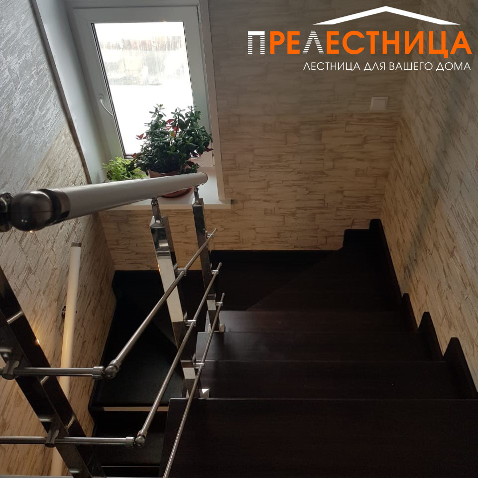 Закрытая лестница на двух металлических косоурах Тандем - 20