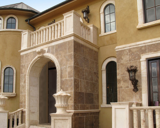 облицовка фасадов травертином из Ирана