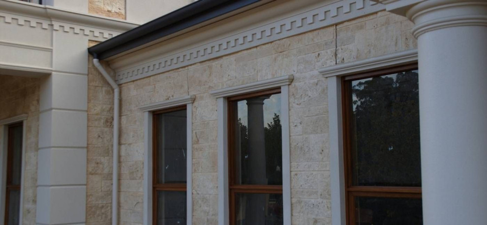 облицовка фасадов травертином из Ирана