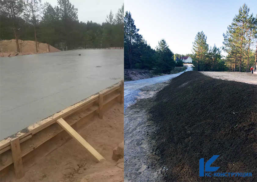 Мелкозаглубленный плитный железобентонный фундамент в Сосново